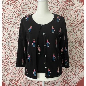 2 pc sweater set black and pink